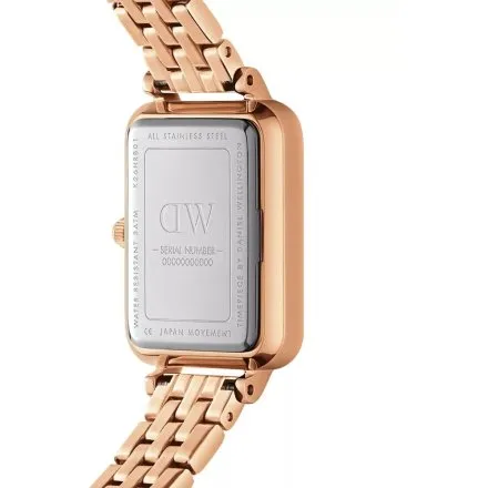 Zegarek Daniel Wellington Quadro Lumine DW00100621 20 mm różowozłoty z perłową tarczą