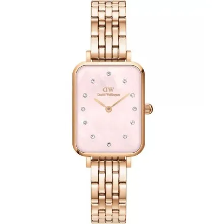Zegarek Daniel Wellington Quadro Lumine DW00100621 20 mm różowozłoty z perłową tarczą