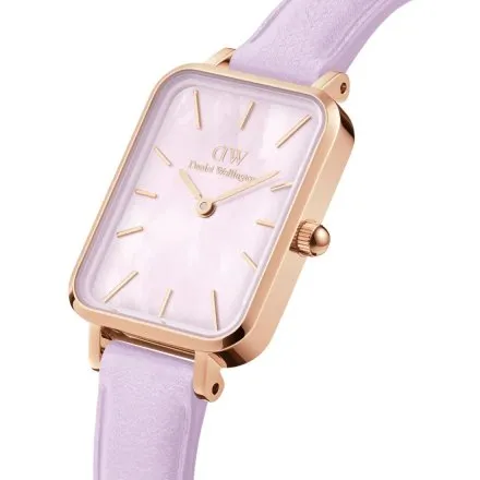 Zegarek Daniel Wellington Quadro Lavender DW00100637 20 mm różowozłoty na pasku
