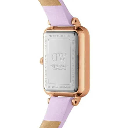 Zegarek Daniel Wellington Quadro Lavender DW00100637 20 mm różowozłoty na pasku
