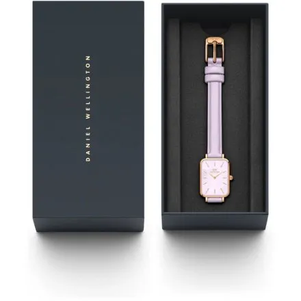 Zegarek Daniel Wellington Quadro Lavender DW00100637 20 mm różowozłoty na pasku