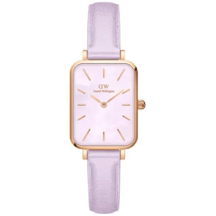 Zegarek Daniel Wellington Quadro Lavender DW00100637 20 mm różowozłoty na pasku