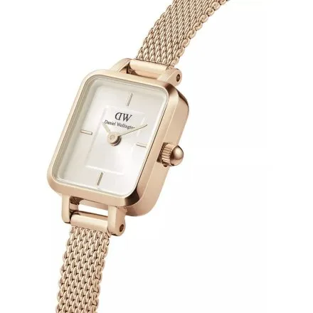 Zegarek Daniel Wellington Quadro Mini Melrose Champagne DW00100651 15 mm różowozłoty z jasną tarczą