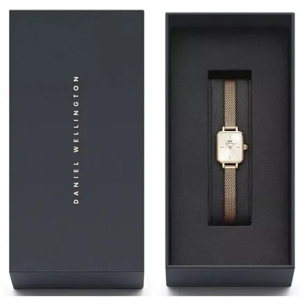 Zegarek Daniel Wellington Quadro Mini Melrose Champagne DW00100651 15 mm różowozłoty z jasną tarczą