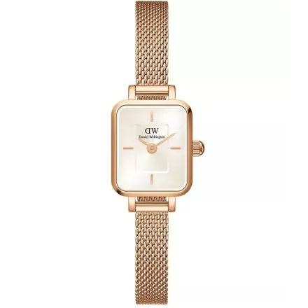 Zegarek Daniel Wellington Quadro Mini Melrose Champagne DW00100651 15 mm różowozłoty z jasną tarczą