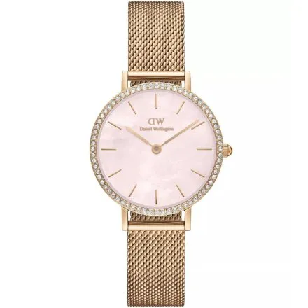 Zegarek Daniel Wellington Petite Lumine DW00100663 28mm różowozłoty z masą perłową na tarczy