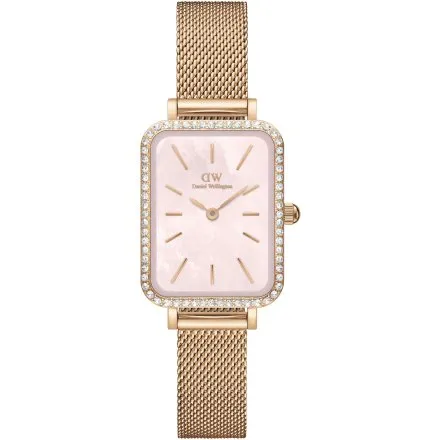 Zegarek Daniel Wellington Quadro Lumine DW00100669 40mm różowozłoty z masą perłową na tarczy