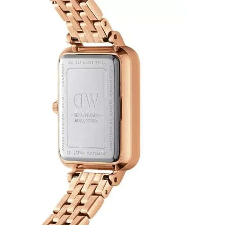 Zegarek Daniel Wellington Quadro Lumine DW00100672 40mm różowozłoty z kryształkami na kopercie
