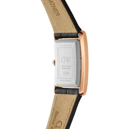 Zegarek Daniel Wellington Bound Black Crocodile Rose Gold DW00100693 20mm damski na pasku skórzanym