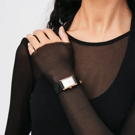 Zegarek Daniel Wellington Bound Black Crocodile Rose Gold DW00100693 20mm damski na pasku skórzanym