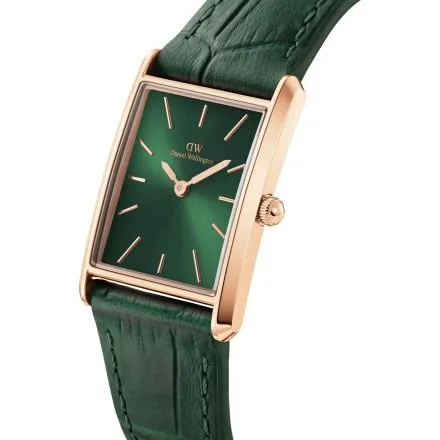 Zegarek Daniel Wellington Bound Crocodile Emerald Rose Gold DW00100694 20mm damski zielony