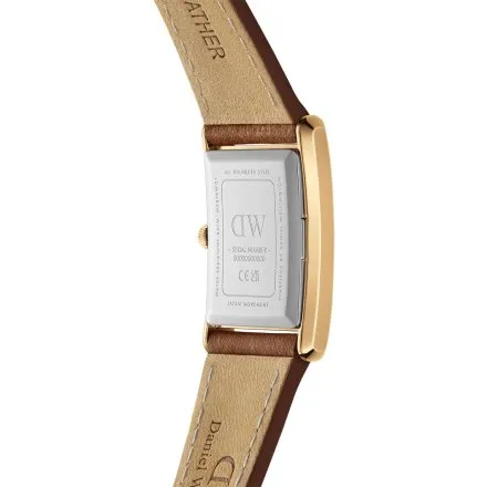 Zegarek Daniel Wellington Bound Durham Gold DW00100696 22mm złoty damski z brązowym paskiem