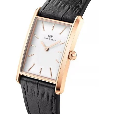 Zegarek Daniel Wellington Bound Black Crocodile Rose Gold DW00100698 24mm damski na pasku skórzanym