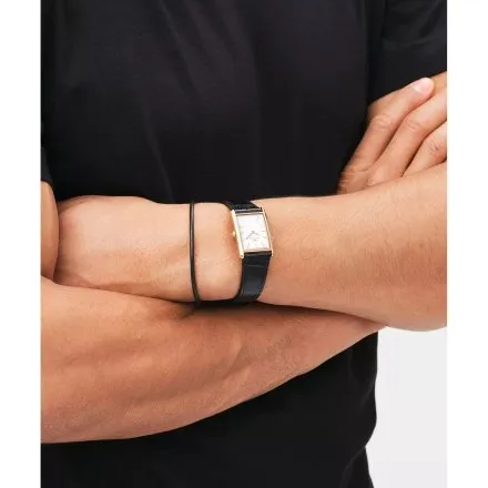 Zegarek Daniel Wellington Bound Black Crocodile Rose Gold DW00100698 24mm damski na pasku skórzanym