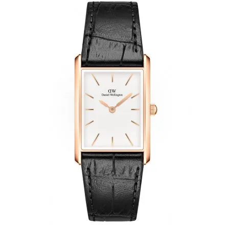 Zegarek Daniel Wellington Bound Black Crocodile Rose Gold DW00100698 24mm damski na pasku skórzanym