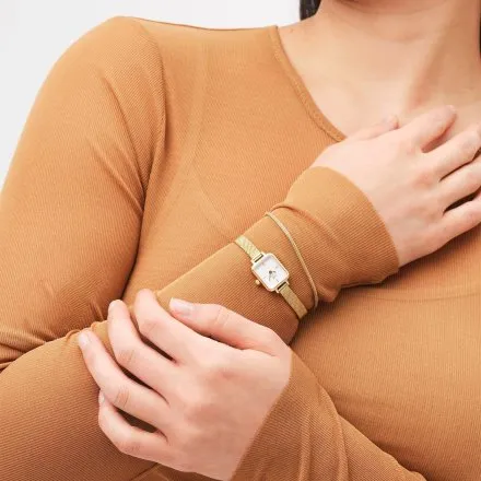 Zegarek Daniel Wellington DW00100725 Quadro Mini Evergold 15mm złoty z bransoletką