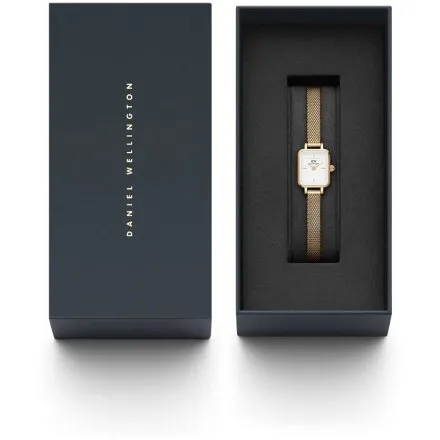 Zegarek Daniel Wellington DW00100725 Quadro Mini Evergold 15mm złoty z bransoletką
