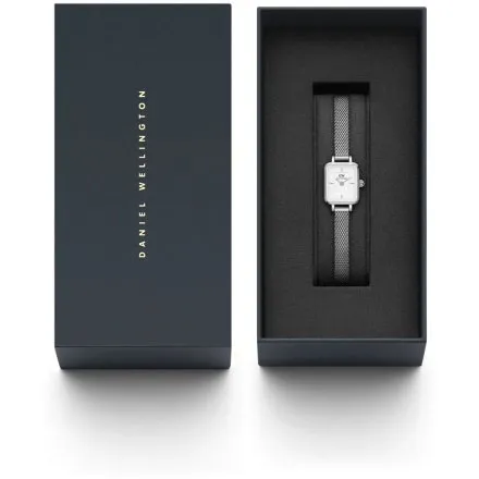Zegarek Daniel Wellington DW00100726 Quadro Mini Sterling 15mm srebrny z bransoletką