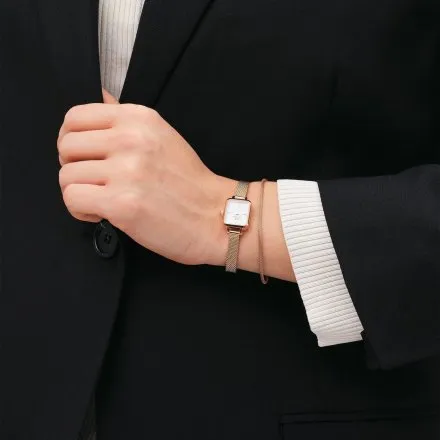 Zegarek Daniel Wellington DW00100727 Quadro Mini Melrose 15mm różowozłoty z bransoletką