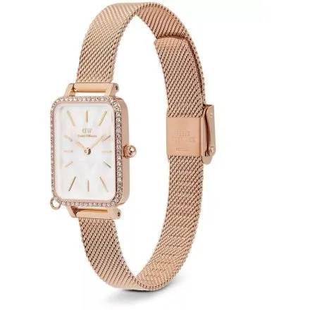 Zegarek Daniel Wellington Quadro Charm DW00100748 20mm różowozłoty z masą perłową na tarczy