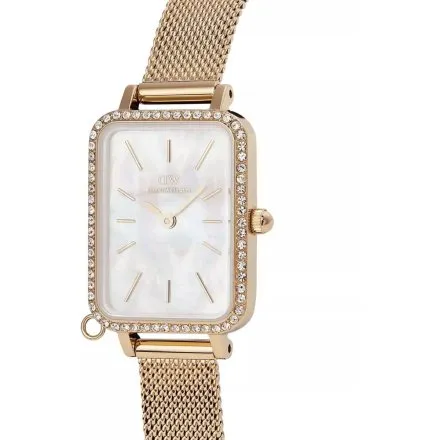 Zegarek Daniel Wellington Quadro Charm DW00100749 20mm złoty z masą perłową na tarczy