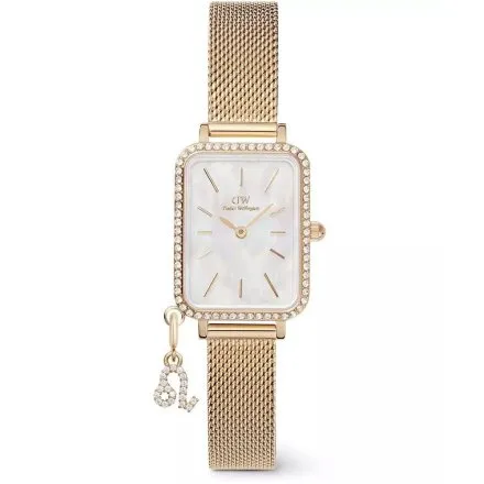 Zegarek Daniel Wellington Quadro Charm DW00100749 20mm złoty z masą perłową na tarczy
