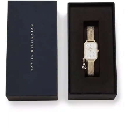Zegarek Daniel Wellington Quadro Charm DW00100749 20mm złoty z masą perłową na tarczy