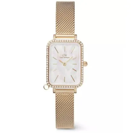 Zegarek Daniel Wellington Quadro Charm DW00100749 20mm złoty z masą perłową na tarczy