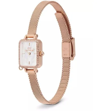 Zegarek Daniel Wellington Quadro Charm DW00100751 15mm różowozłoty z masą perłową na tarczy