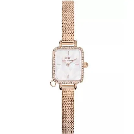Zegarek Daniel Wellington Quadro Charm DW00100751 15mm różowozłoty z masą perłową na tarczy