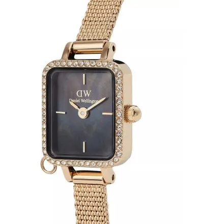 Zegarek Daniel Wellington Quadro Charm DW00100752 15mm złoty z masą perłową na tarczy