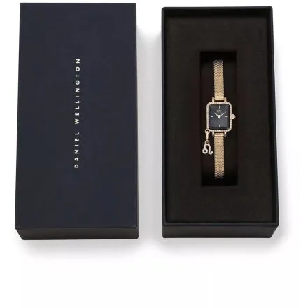 Zegarek Daniel Wellington Quadro Charm DW00100752 15mm złoty z masą perłową na tarczy