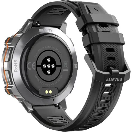 GRAVITY GT42-3 srebrny smartwatch męski AMOLED Z DODATKOWĄ BRANSOLETĄ