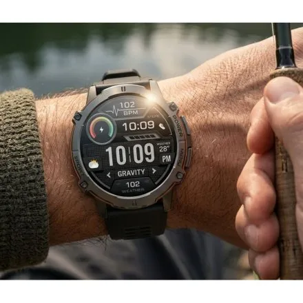 GRAVITY GT42-3 srebrny smartwatch męski AMOLED Z DODATKOWĄ BRANSOLETĄ