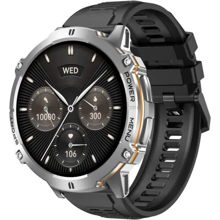 GRAVITY GT42-3 srebrny smartwatch męski AMOLED Z DODATKOWĄ BRANSOLETĄ