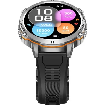 GRAVITY GT42-3 srebrny smartwatch męski AMOLED Z DODATKOWĄ BRANSOLETĄ