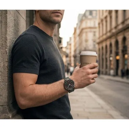 GRAVITY GT42-1 czarny smartwatch męski AMOLED Z DODATKOWĄ BRANSOLETĄ