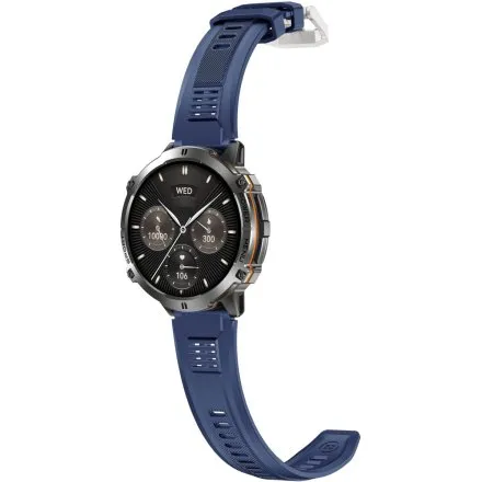 GRAVITY GT42-2 czarny smartwatch męski amoled z dodatkowym granatowym paskiem 
