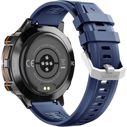 GRAVITY GT42-2 czarny smartwatch męski amoled z dodatkowym granatowym paskiem 