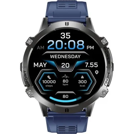 GRAVITY GT42-2 czarny smartwatch męski amoled z dodatkowym granatowym paskiem 