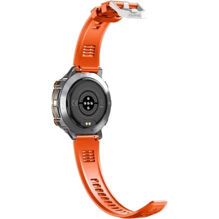 GRAVITY GT42-4 srebrny smartwatch męski amoled z pomarańczowym paskiem