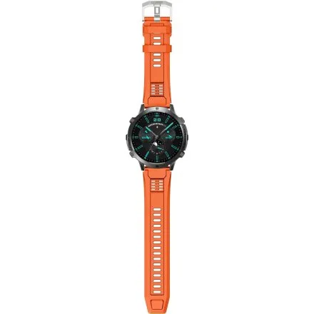 GRAVITY GT42-5 czarny smartwatch męski amoled z dodatkowym pomarańczowym paskiem 