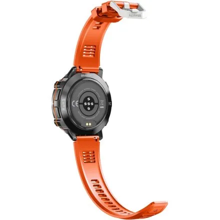 GRAVITY GT42-5 czarny smartwatch męski amoled z dodatkowym pomarańczowym paskiem 