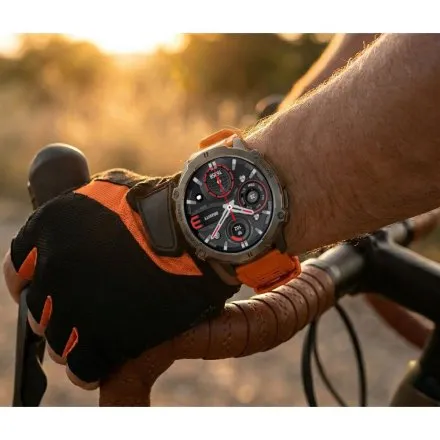 GRAVITY GT42-5 czarny smartwatch męski amoled z dodatkowym pomarańczowym paskiem 