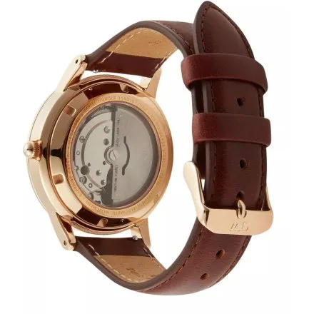 Zegarek Daniel Wellington Iconic Automatic DW00100758 40mm złoty na brązowym pasku