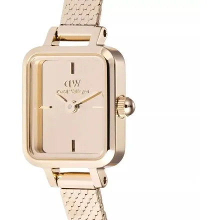 Zegarek Daniel Wellington DW00100799 Quadro Mini Reflection 15mm różowozłoty z bransoletką