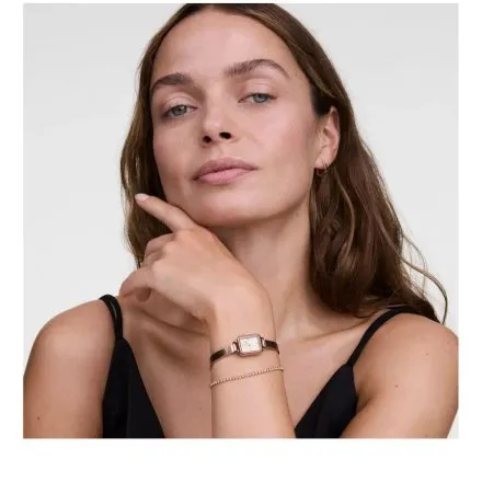 Zegarek Daniel Wellington DW00100799 Quadro Mini Reflection 15mm różowozłoty z bransoletką