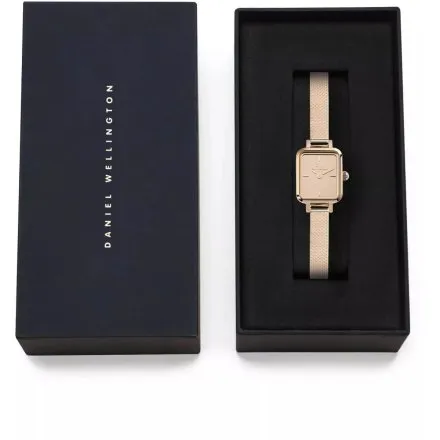 Zegarek Daniel Wellington DW00100799 Quadro Mini Reflection 15mm różowozłoty z bransoletką