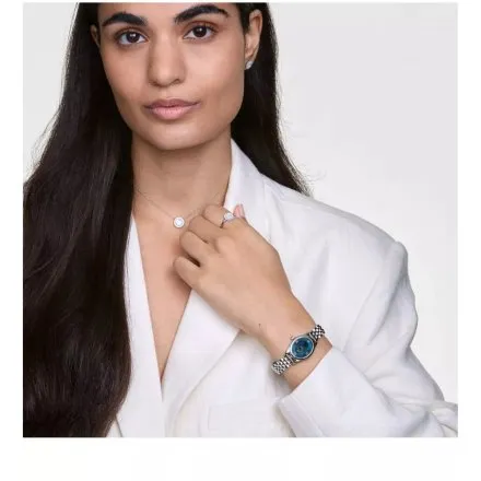 Zegarek Daniel Wellington DW00100807 Ophelia Mini 22mm damski na bransolecie z granatową tarczą