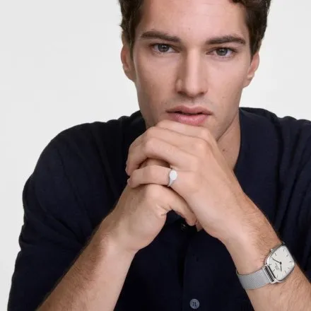 Zegarek Daniel Wellington Marlon Wire Linen DW00100814 32mm srebrny z bransoletką